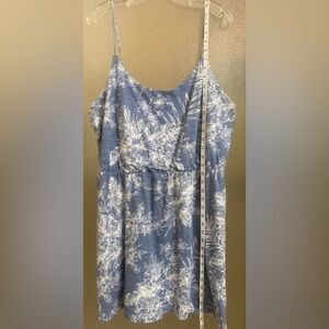 Old Navy Blue and White Floral Midi Dress